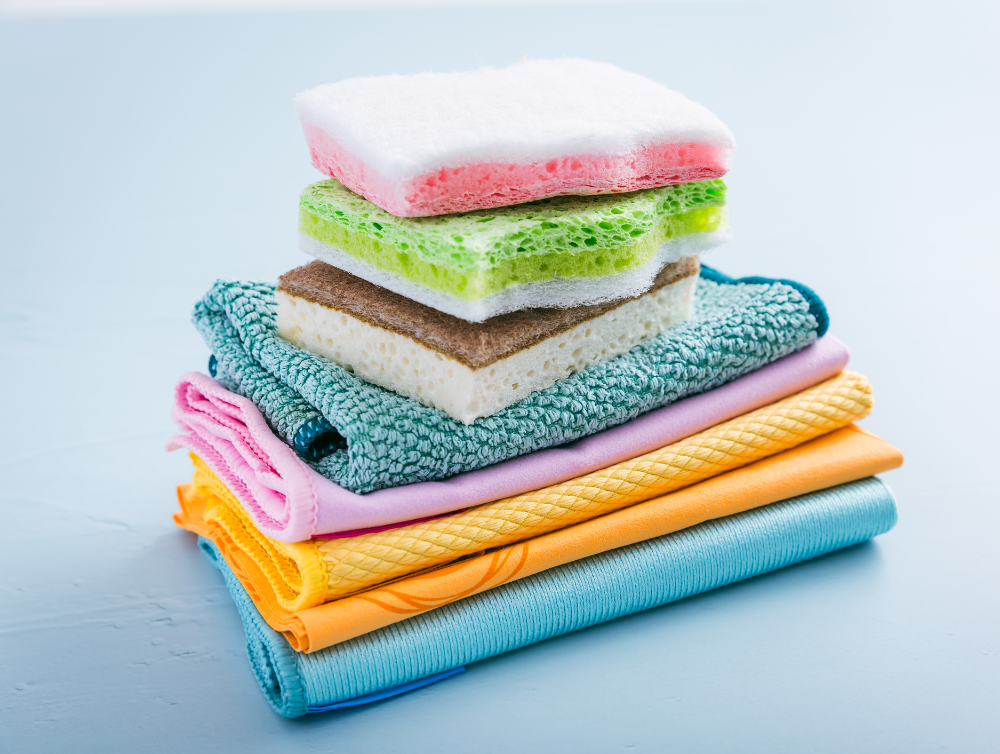 Photo de la dernière actualité - Chiffons et éponges, comment les garder hygiéniques pour le ménage ?