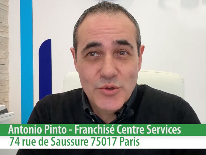 Interview d'Antonio pinto franchisé Centre Services à Paris